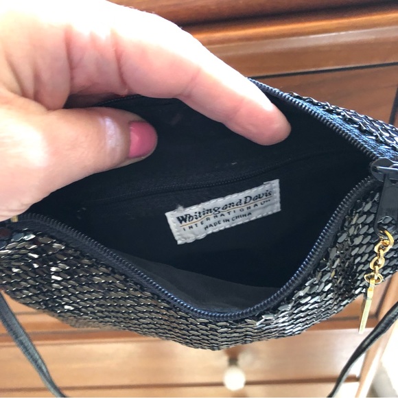 Vintage Whiting and Davis black mesh crossbody. - Picture 4 of 5